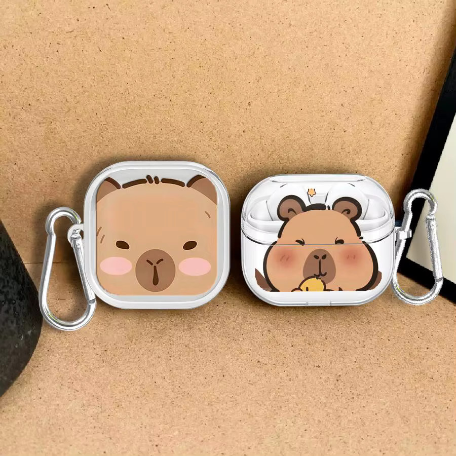 Transparente Cartoon-Capybara Schutzhülle für Samsung Galaxy Buds 2, 3 Pro, 4 Pro, Live und 3 FE - Bild 2