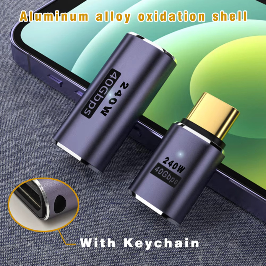 UGOURD USB4 Adapter USB C zu USB C Thunderbolt 3/4 40Gbps OTG Verlängerungskabel Konverter in Grau - Bild 4