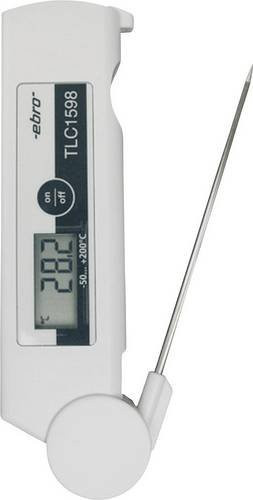 Ebro TLC 1598 Einstichthermometer HACCP mit Pt1000 Fühler in Weiß aus Edelstahl Messbereich -50 bis 200°C - Bild 1