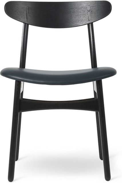 Carl Hansen & Søn CH30p Stuhl aus Massivholz und Leder in Schwarz - Bild 1