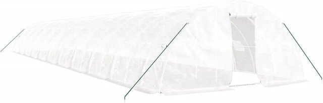 Furnicato Gewächshaus mit Stahlrahmen in Weiß, B/T/H: 22 x 5 x 2,3 m, 110 m² - Bild 1