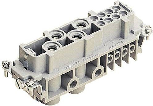 HARTING Buchseneinsatz Han Com 4 + 8 + PE Schrauben, Farbe: Grau, Artikelnummer: 09380122701 - Bild 1