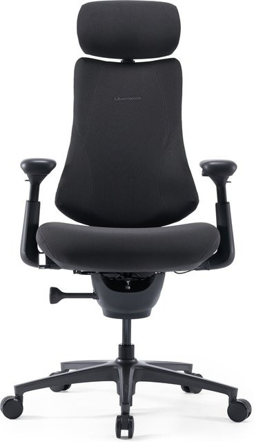 Libernovo Omni Pro High End Bürostuhl aus Stoff mit Armlehnen, Schwarz, höhenverstellbar - Bild 1