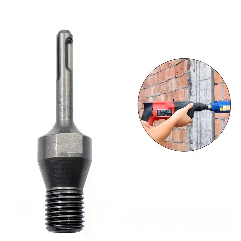 SDS-PLUS auf M22 Gewinde Rundschaft-Konverter Schlagbohrer-Adapter aus Edelstahl in Silber - Bild 3