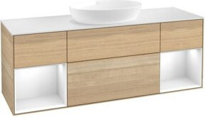 V&B Waschtischunterschrank Finion in Weiß und Eiche, B/T/H: 160 x 50,1 x 50,1 cm - Bild 1
