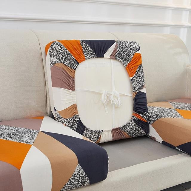 Airldianer Elastischer Sofa-Kissenbezug mit geometrischem Design in Mehrfarbig, quadratisch, aus Polyester und Elastan für dein Wohnzimmer - Bild 1