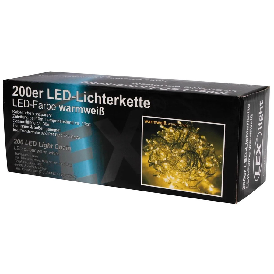 Lex LED Lichterkette mit 200 Lichtern in Warmweiß für Innen und Außen - Bild 2