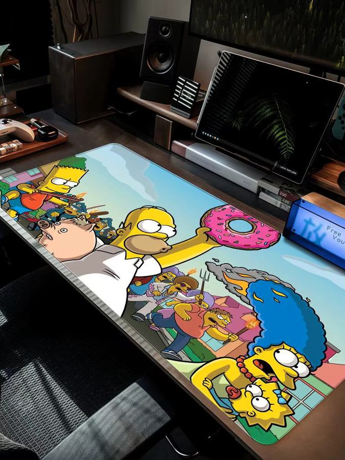 Simpsons Mauspad XXL rutschfeste Schreibtischunterlage mit HD Art Design in Schwarz und Multicolour, B/T: 90 x 40 cm - Bild 3