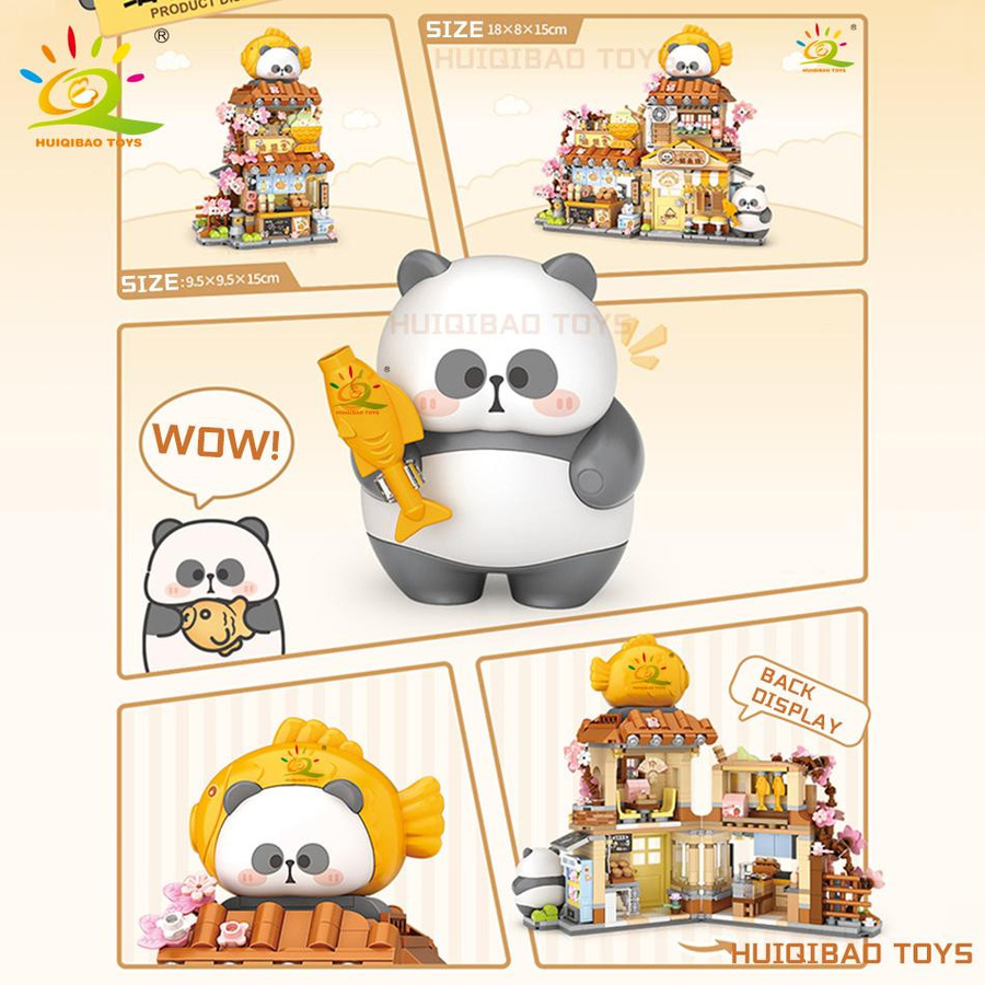 Wucifang Bags DIY Panda Taiyaki Restaurant Bausteine, ab 6 Jahren - Bild 2