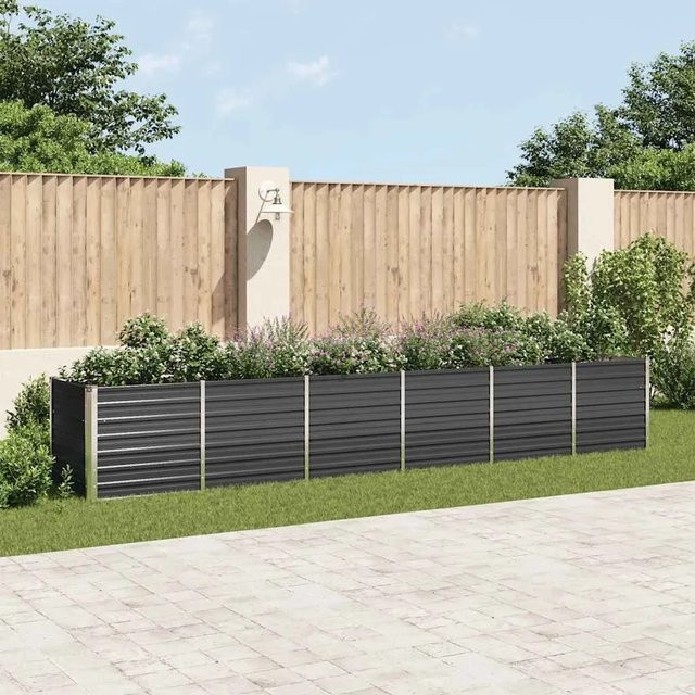 Furnicato Garten-Hochbeet aus verzinktem Stahl in Anthrazit, B/T/H: 480 x 80 x 77 cm - Bild 1