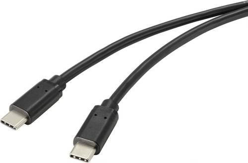 Renkforce USB-C Kabel USB 2.0 in Schwarz mit antimikrobieller Oberfläche, Länge: 2,00 m - Bild 1