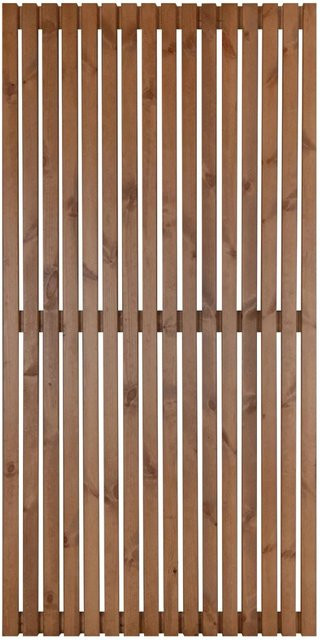 Sichtschutzzaun-Element Quadra aus Kiefernholz in Braun Natur Lackiert B: 90 cm, H: 180 cm - Bild 1