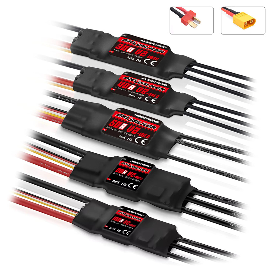 HOBBYWING Skywalker V2 ESC Speed Controller, UBEC, T/XT60 - Bild 3