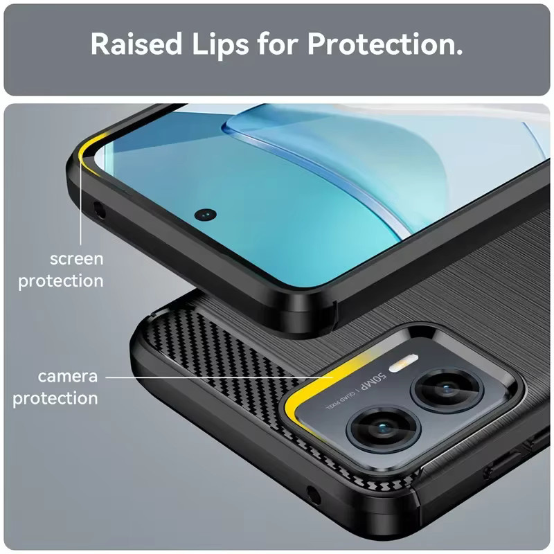 Stoßfeste Silikon Schutzhülle für Motorola Moto G Power 2025, 2024 und 2022 in Blau und Schwarz - Bild 4