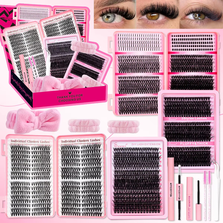 Seeui Wimpern-Cluster-Set, DIY-Wimpernverlängerungsset, Unisex - Bild 2