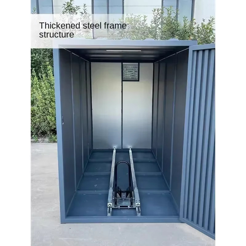 ZUIDID Motorradgarage grau, wetterfester Unterstand mit Diebstahlschutz und Sonnenschutz, B/T/H: 260 x 180 x 128 cm - Bild 3
