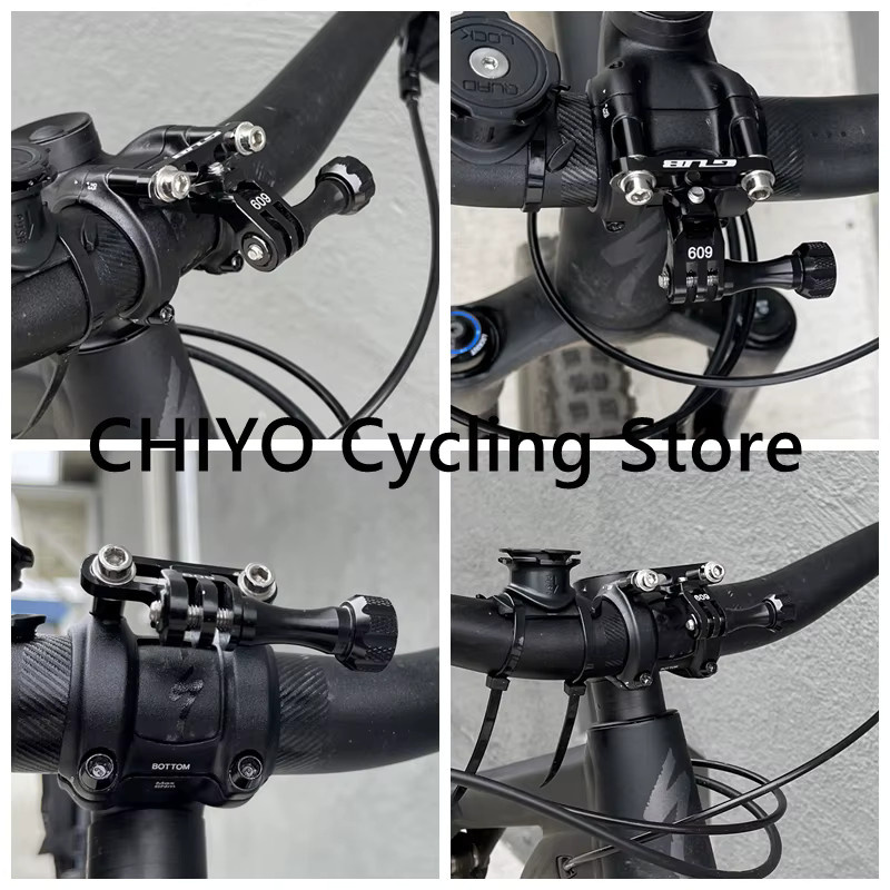 Gub 609 Aluminium Fahrrad Halter Adapter für GoPro Kamera und Licht in Schwarz - Bild 5