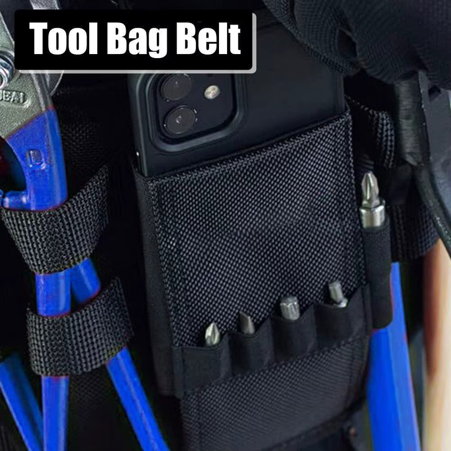 Multifunktionale Oxford-Werkzeugtasche mit Beingürtel für Elektriker und Herren in Schwarz - Bild 2