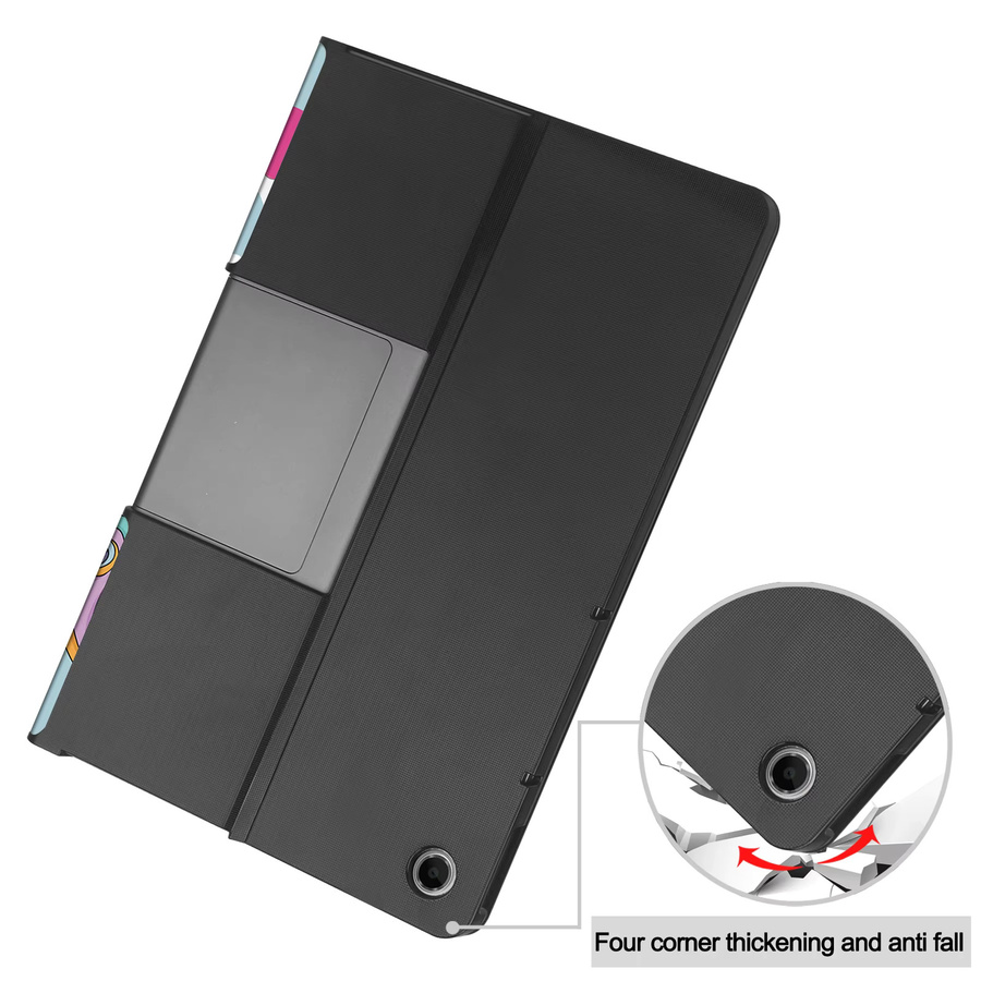 Lenovo Tab Plus 11,5 Zoll TB351FU Hülle 2024 mit dreifach klappbarem Ständer und magnetischer harter PC-Rückseite in Schwarz - Bild 2