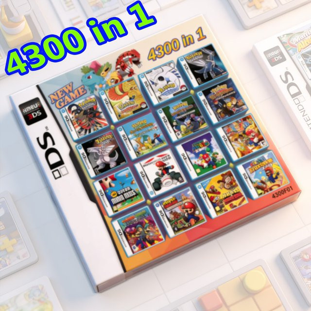 Bandai Pokemon Multispiel-Kassette für DS, 3DS, NDSL und 2DS mit vorinstallierten Retro-Videospielen in Multicolor - Bild 1