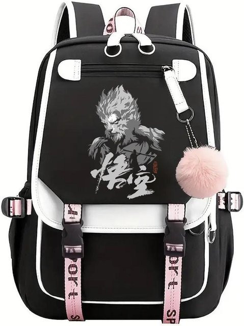 3-teiliges Schulrucksack-Set aus Oxford-Stoff in Schwarz mit Schultasche und Federmäppchen - Bild 1