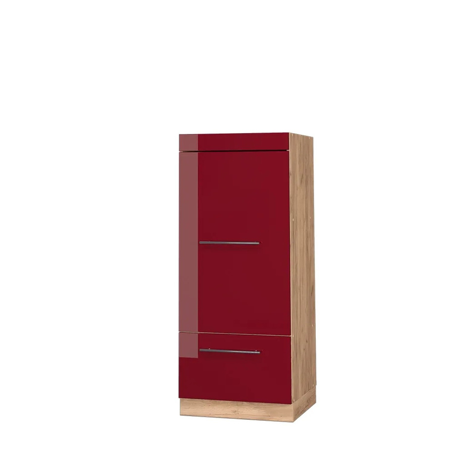 Vicco Mikrowellenschrank Fame-Line Bordeaux Hochglanz und Goldkraft Eiche, Breite: 60 cm, Höhe: 153,6 cm, Tiefe: 58 cm - Bild 2