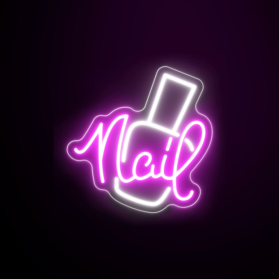 Neon LED Schild für Nagelstudios und Schönheitssalons zur Wanddekoration in Weiß - Bild 2
