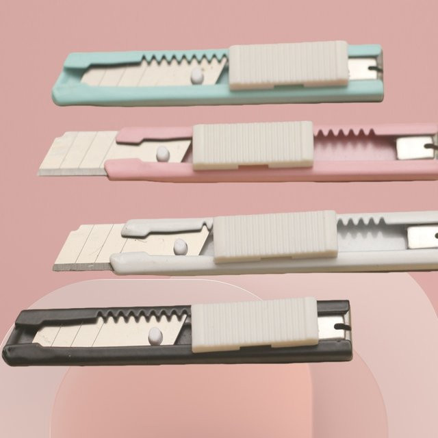 TWBEB Tragbares Mini-Allzweckmesser in Weiß aus Metall und Kunststoff als Brieföffner und Box-Schneider für Büro und Zuhause - Bild 1