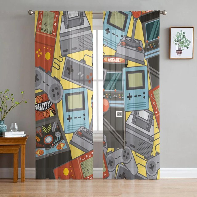 Yiran Furniture Transparenter Tüllvorhang aus Organza für Wohnzimmer und Schlafzimmer, Farbe: Transparent, Breite: 135 cm, Höhe: 160 cm - Bild 1