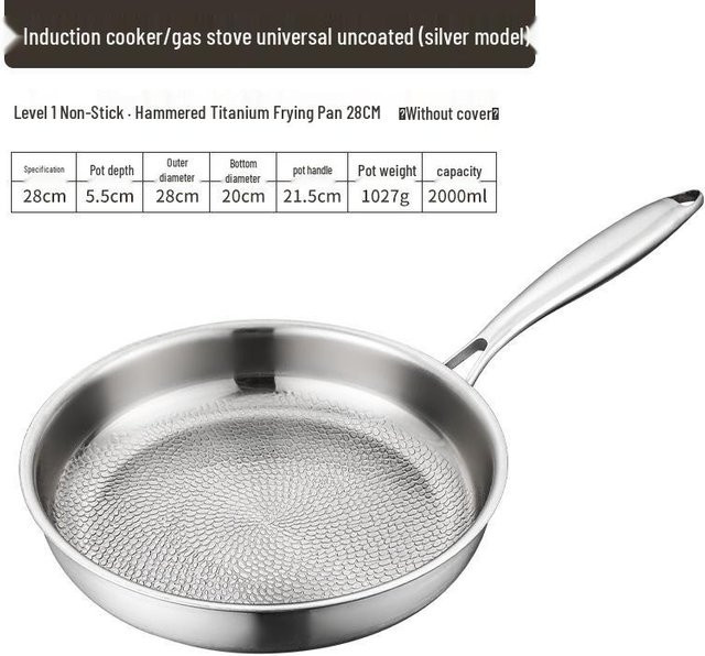 HomeHarmony Antihaft-Bratpfanne aus Titan und Edelstahl in Silber, Durchmesser: 28,0 cm - Bild 1