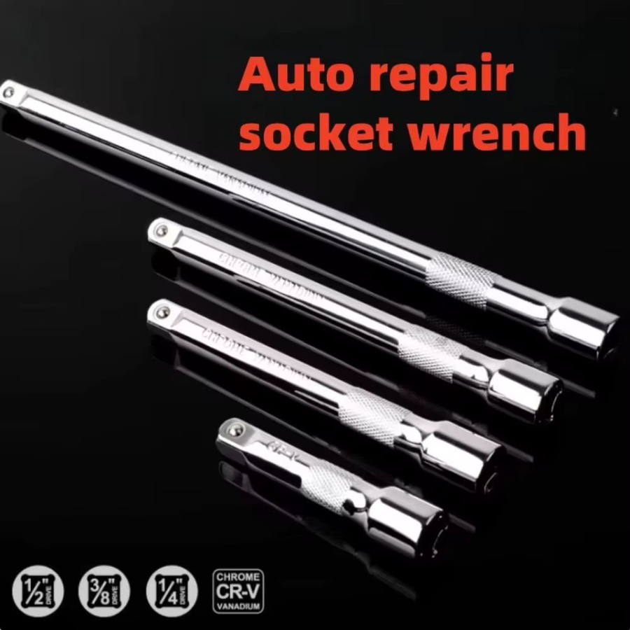 Professioneller Steckschlüssel-Verlängerer für Ratschen in den Größen 1/4", 3/8" und 1/2" in Silber - Bild 3