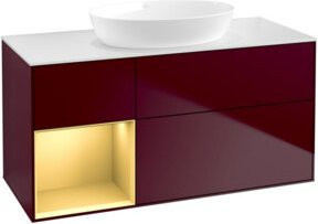 V&B Waschtischunterschrank Finion mit Wandbeleuchtung, Weiß lackiert, B/T/H: 120 x 50,1 x 50,1 cm - Bild 1