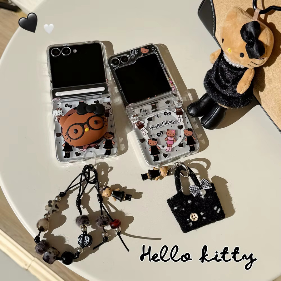 Sanrio Hello Kitty Handyhülle mit magnetischem MagSafe Wireless Charge Kartenetui für Samsung Galaxy Z Flip 7, Z Flip 6 und Z Flip 5, transparent - Bild 3