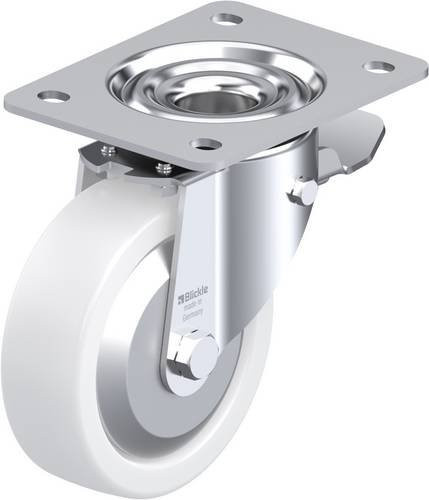 Blickle Lenkrolle LK-SPO 125K-3-ST-FA mit Feststeller, Rad-Durchmesser: 125 mm, Tragfähigkeit: 350 kg, Farbe: Weiß - Bild 1