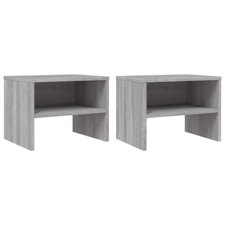 vidaXL Nachttische 2er Set Grau aus Holzwerkstoff B/T/H: 40 x 30 x 30 cm - Bild 2