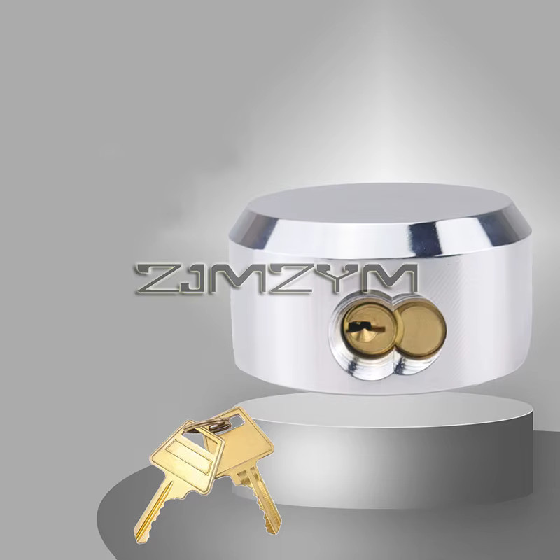 ZJMZYM Verchromtes Anhängertürschloss aus Edelstahl in Silber mit 2 Schlüsseln - Bild 2