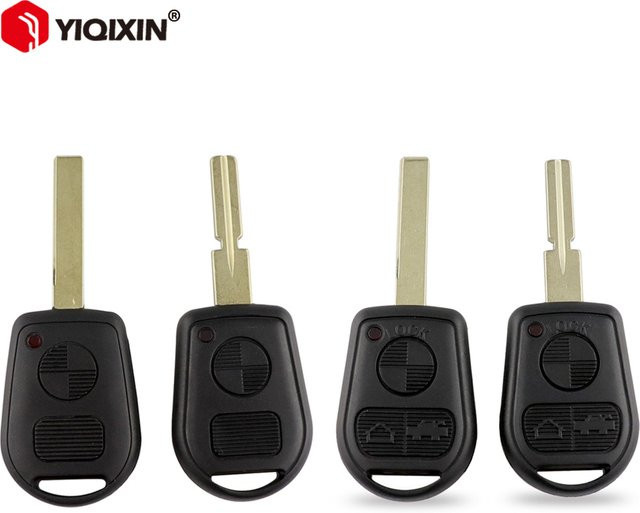Yiqixin Ersatzgehäuse für BMW Remote Key Shell mit Taste und Klinge, Farbe: Schwarz - Bild 1