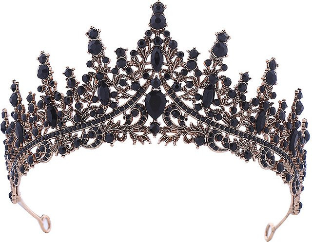 FirstStar Diadem, schwarze Kristall, Barock, Damen, Mädchen - Bild 1