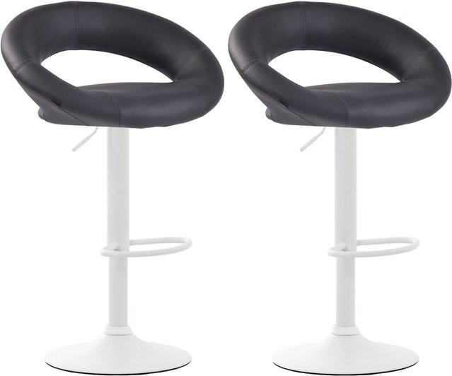CLP 2er Set Barhocker Olinda in Schwarz aus Kunstleder mit höhenverstellbarem Metallfuß - Bild 1
