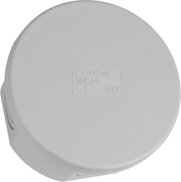 Marlanvil Aufputz-Installationsdose rund in Weiß mit Membranen IP65 Ø80 mm - Bild 1