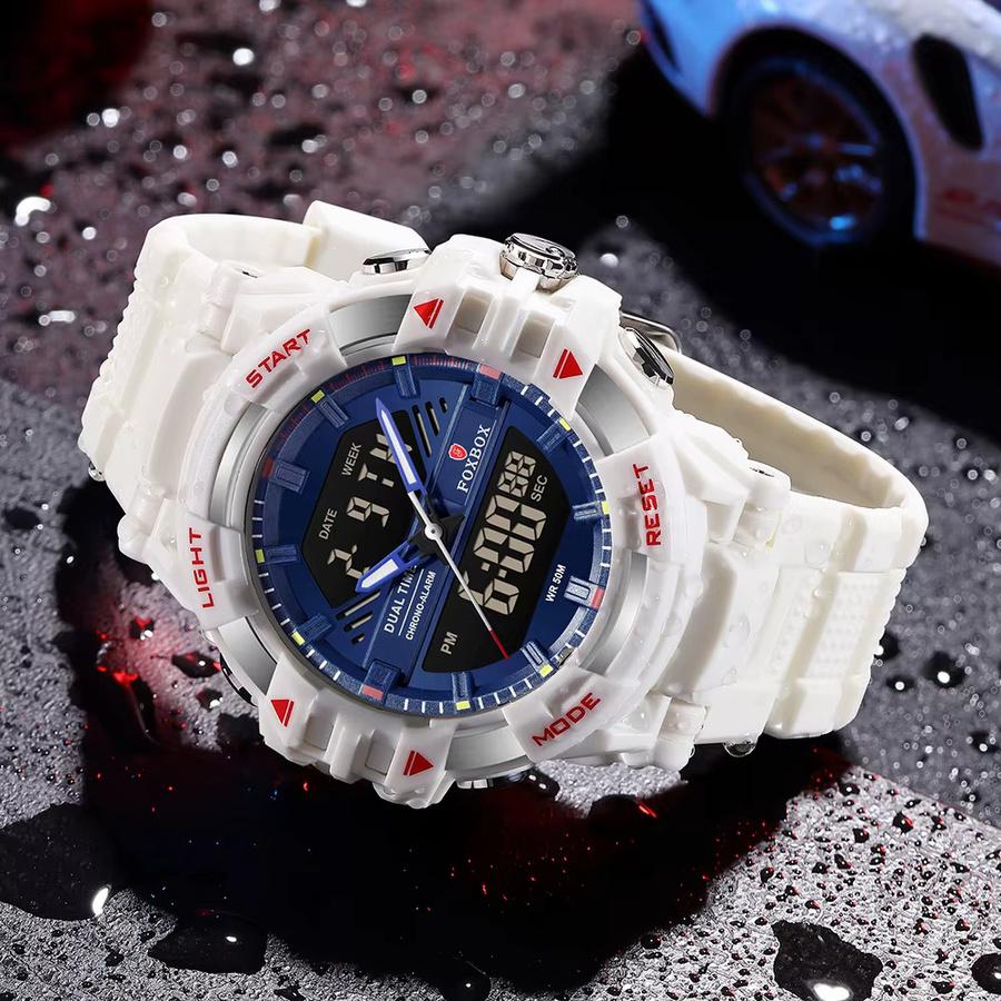 LIGE Digitaluhr, Quarz, Dual Time, Kunststoff, Schwarz, Herren - Bild 2