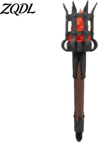 ZiQiDongLai Mittelalterliche Wandfackel-Lampe mit LED-Simulationsflammen in Rot und Schwarz für Halloween-Dekoration - Bild 1