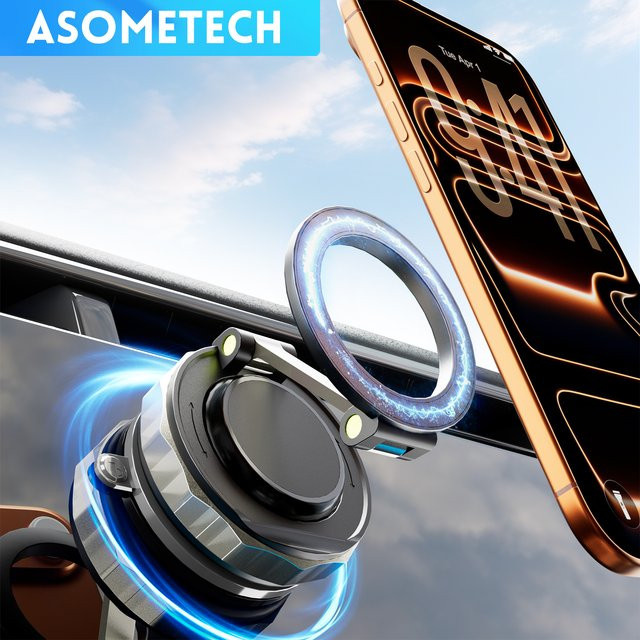 TOPZERO Magnetischer Autotelefonhalter für MagSafe mit 360 Grad Rotation und Vakuum-Halterung für Auto, Schreibtisch oder Badezimmer - Bild 1