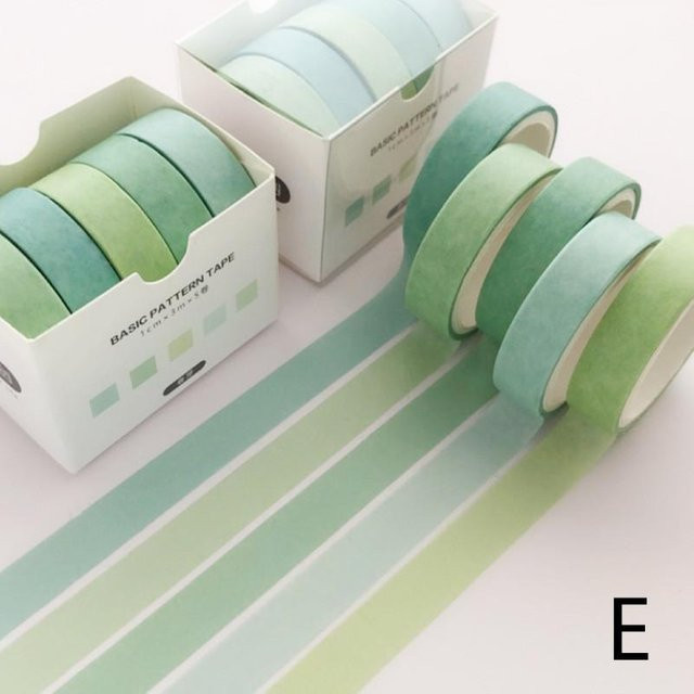 Love Home Garden Washi Tape Set mit Mond und Sternen, 5er-Pack, Multicolor und Grün, Dekorative Aufkleber für Scrapbooking und Tagebuch - Bild 1