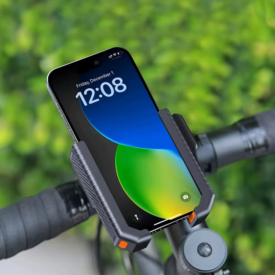 Homhu Universal Motorrad Telefon Halter mit Quick Lock Design für iPhone und Smartphones von 4,7 bis 7 Zoll in Orange oder Schwarz - Bild 5