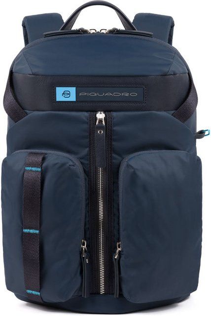 Piquadro PQ-Bios Laptoprucksack für 14 Zoll mit zwei Fronttaschen in Ultramarinblau - Bild 1