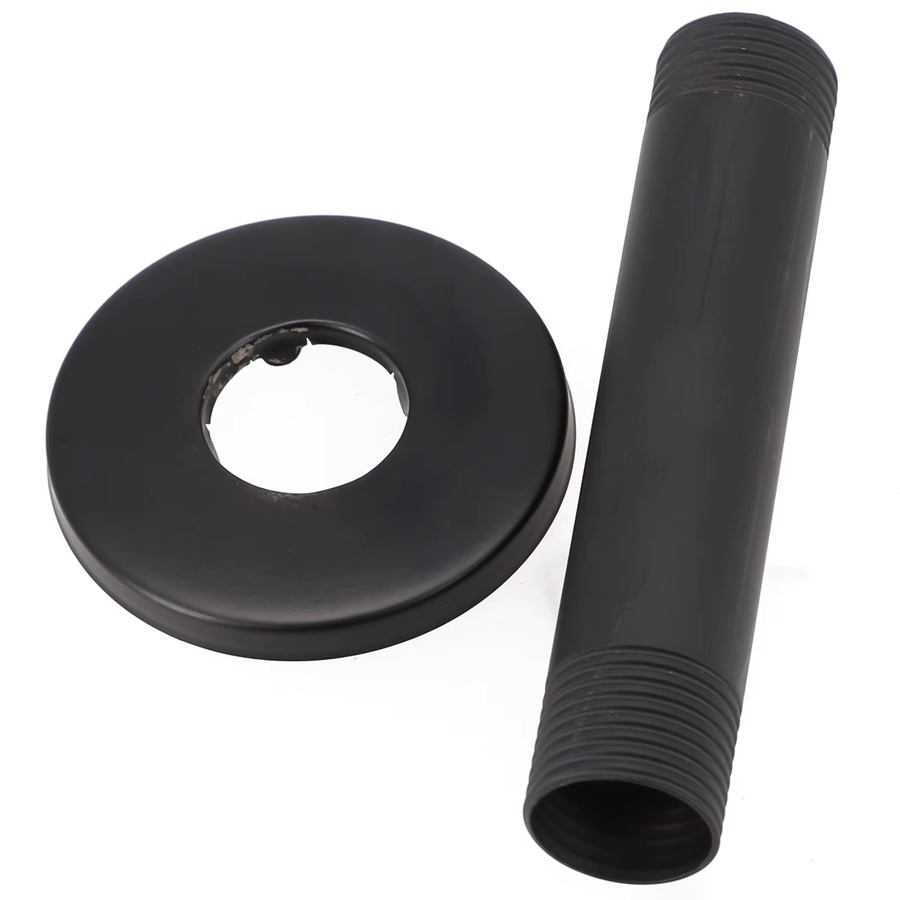 VIBRATITE Duschkopfverlängerung für die Deckenmontage mit Flansch in Schwarz, Länge: 10 cm, G1/2-Anschluss - Bild 3