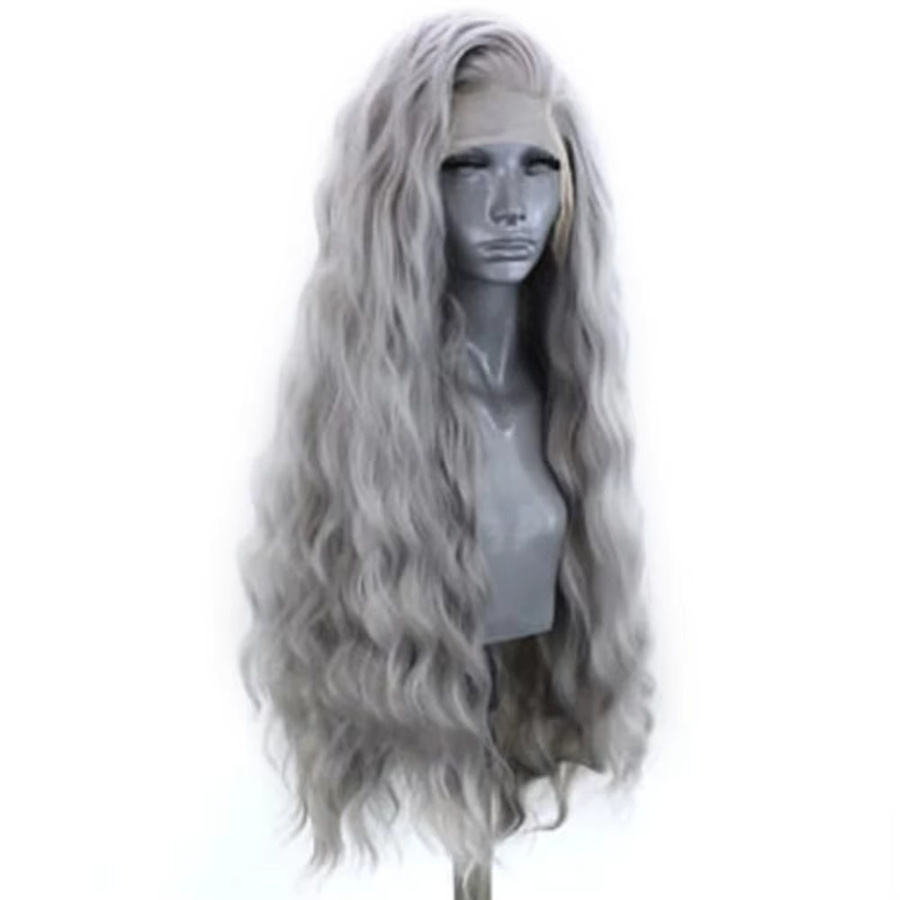 UStyleHair Perücke, grau, lange lockige Wasserwellen, synthetisch, Damen - Bild 2