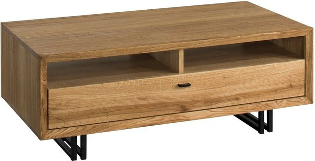 Couchtisch Vigo Wohnen aus massiver Eiche und Metall in Braun, B/T: 120 x 60 cm - Bild 1