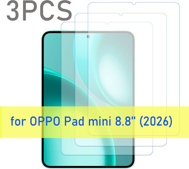 3er-Pack Displayschutzfolie aus gehärtetem Glas für OPPO Pad Mini 8,8 Zoll 2026, transparent und HD klar - Bild 1